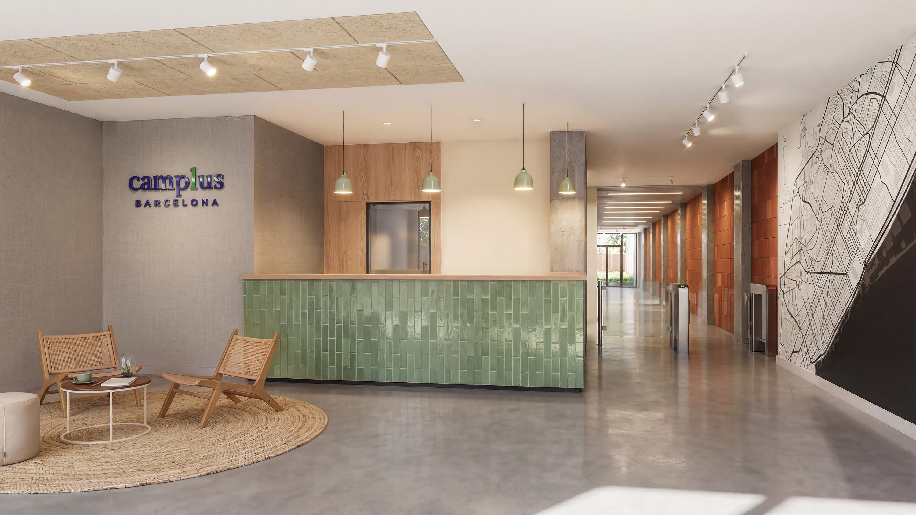 Vestíbulo de la residencia Camplus Perú Poblenou