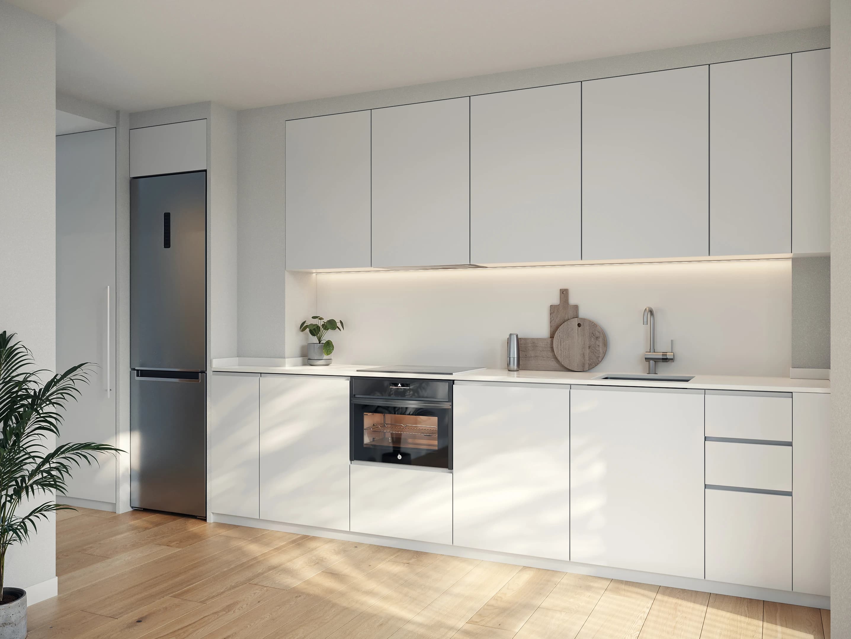 Visualización de cocina blanca · Interiores en Mallorca · BCA