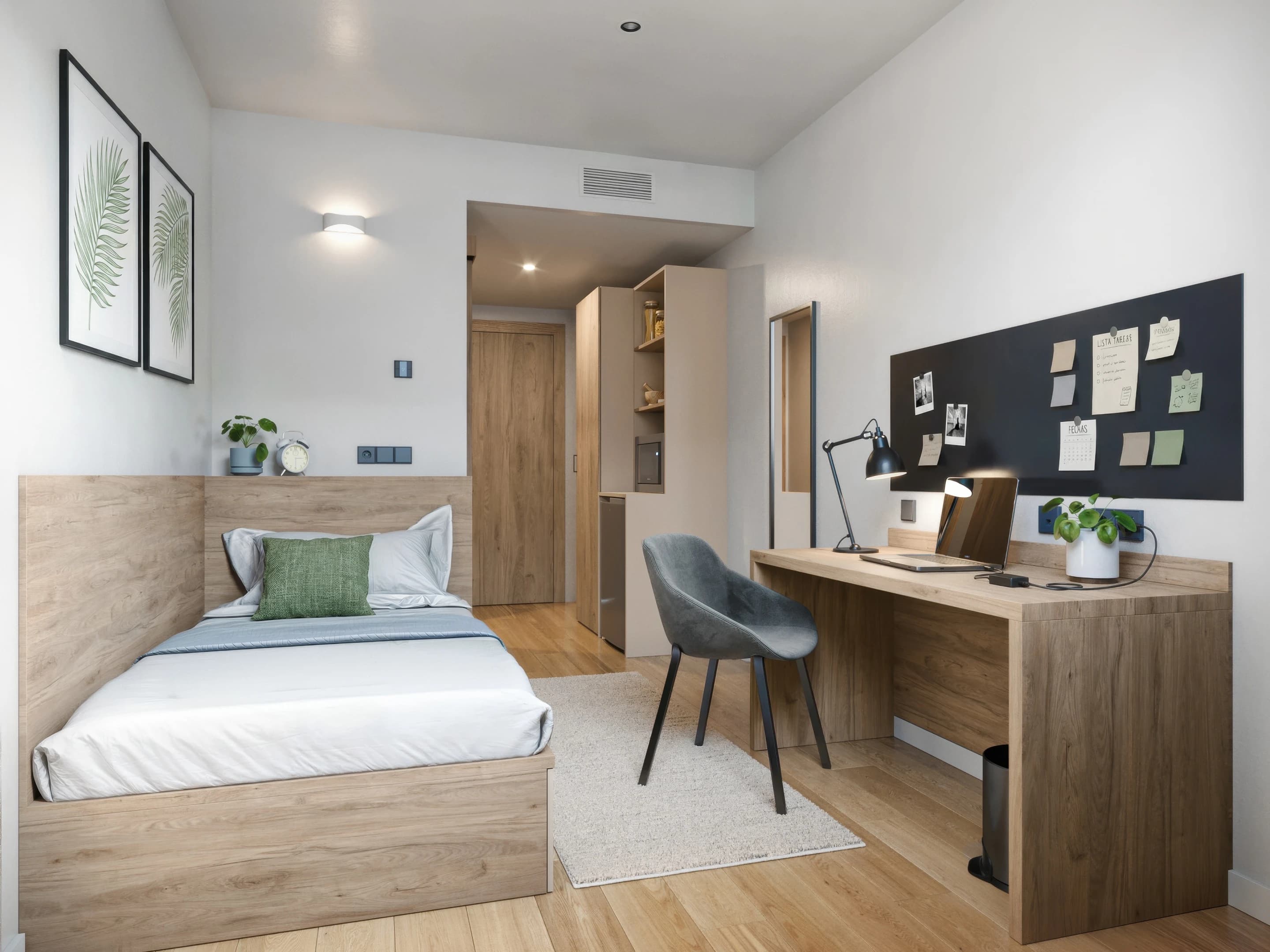 Visualización de habitación individual · Residencia Camplus Perú Poblenou