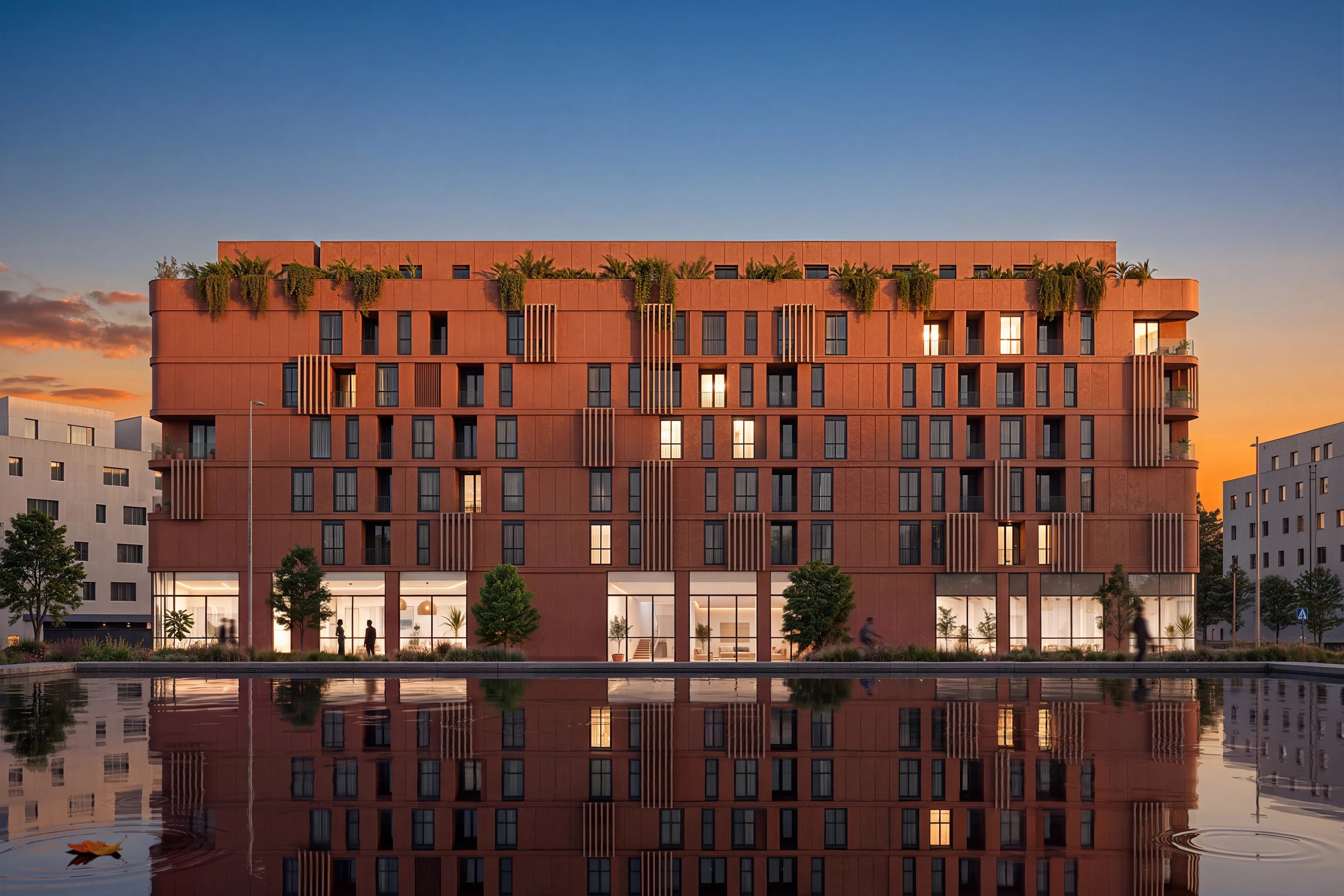 Visualización de vista exterior · Residencial Terranova · Zaragoza