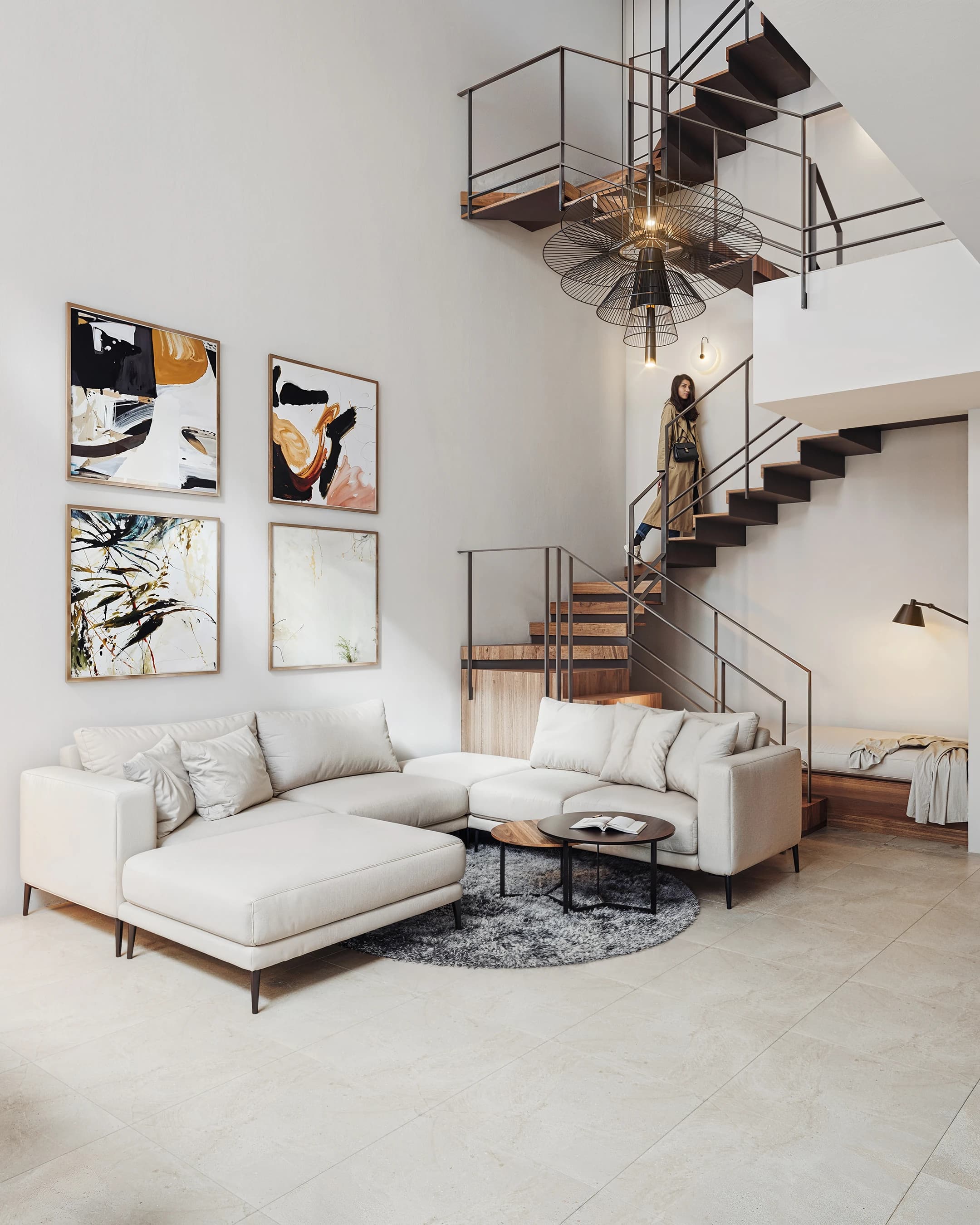 Visualización de escalera y vegetación · Vivienda Patio · Mar Marín Interiorismo
