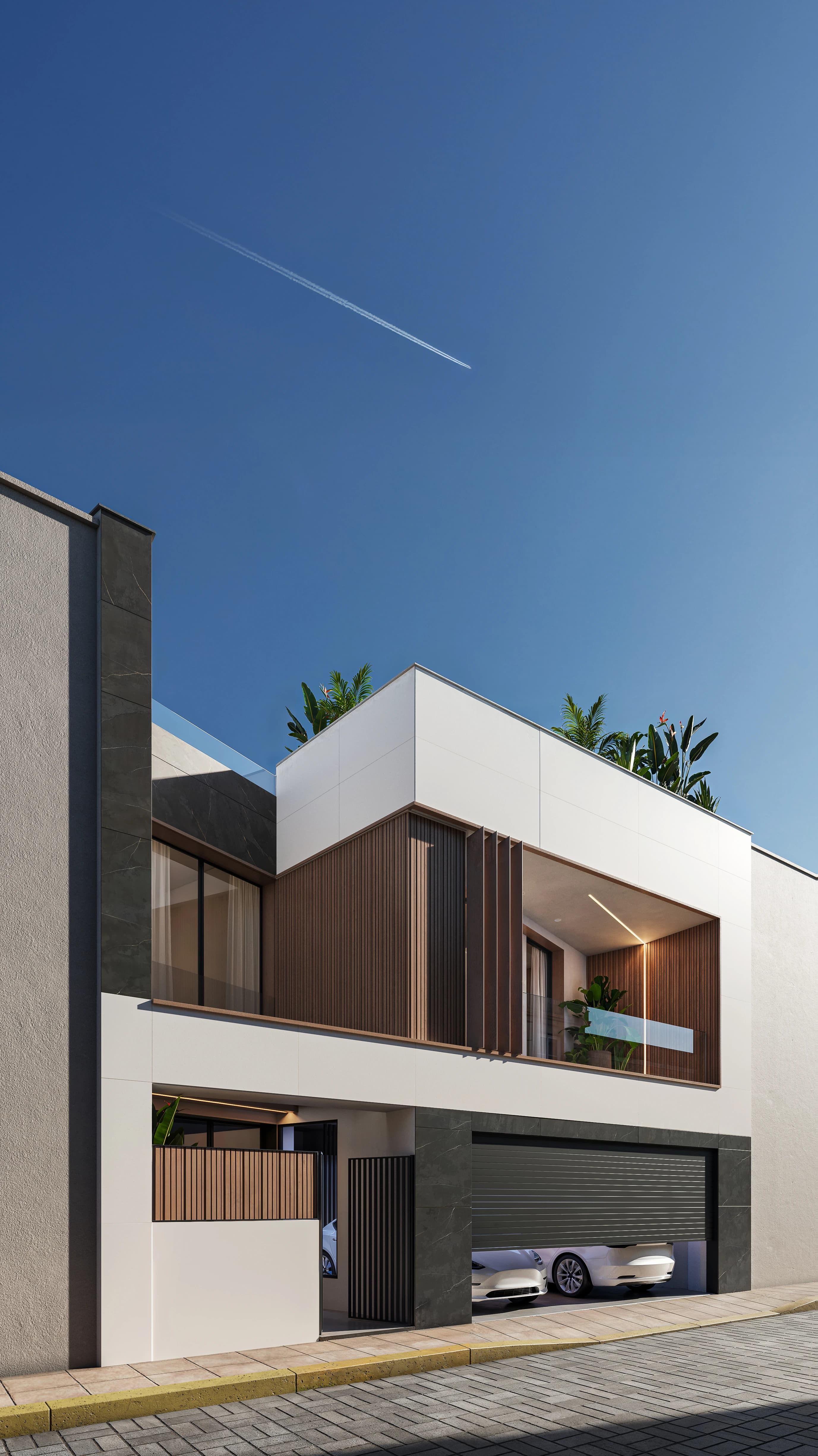Visualización de fachada de día · Vivienda Patio · Mar Marín Interiorismo