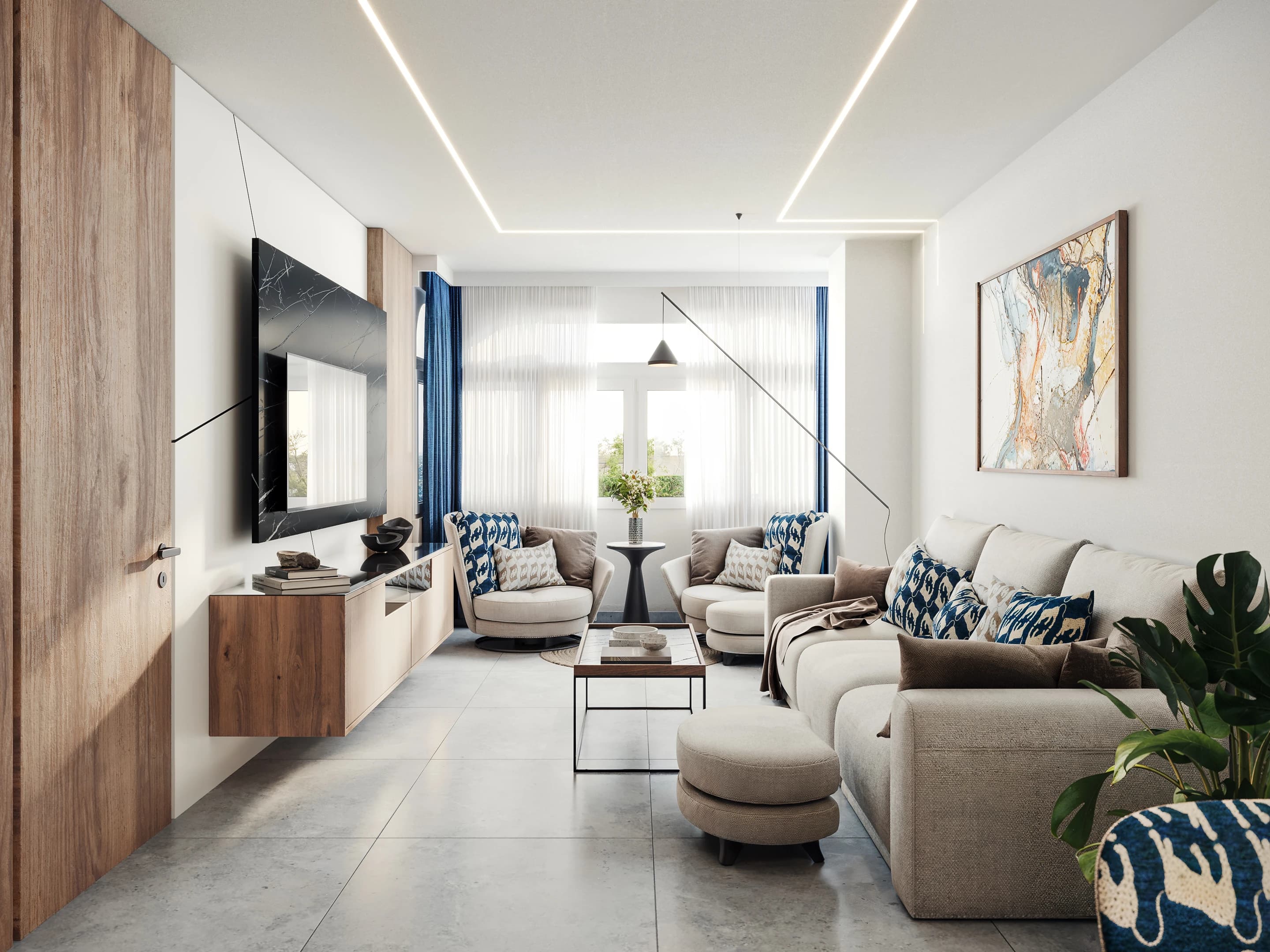 Visualización de salón · Vivienda Roro · Mar Marín Interiorismo