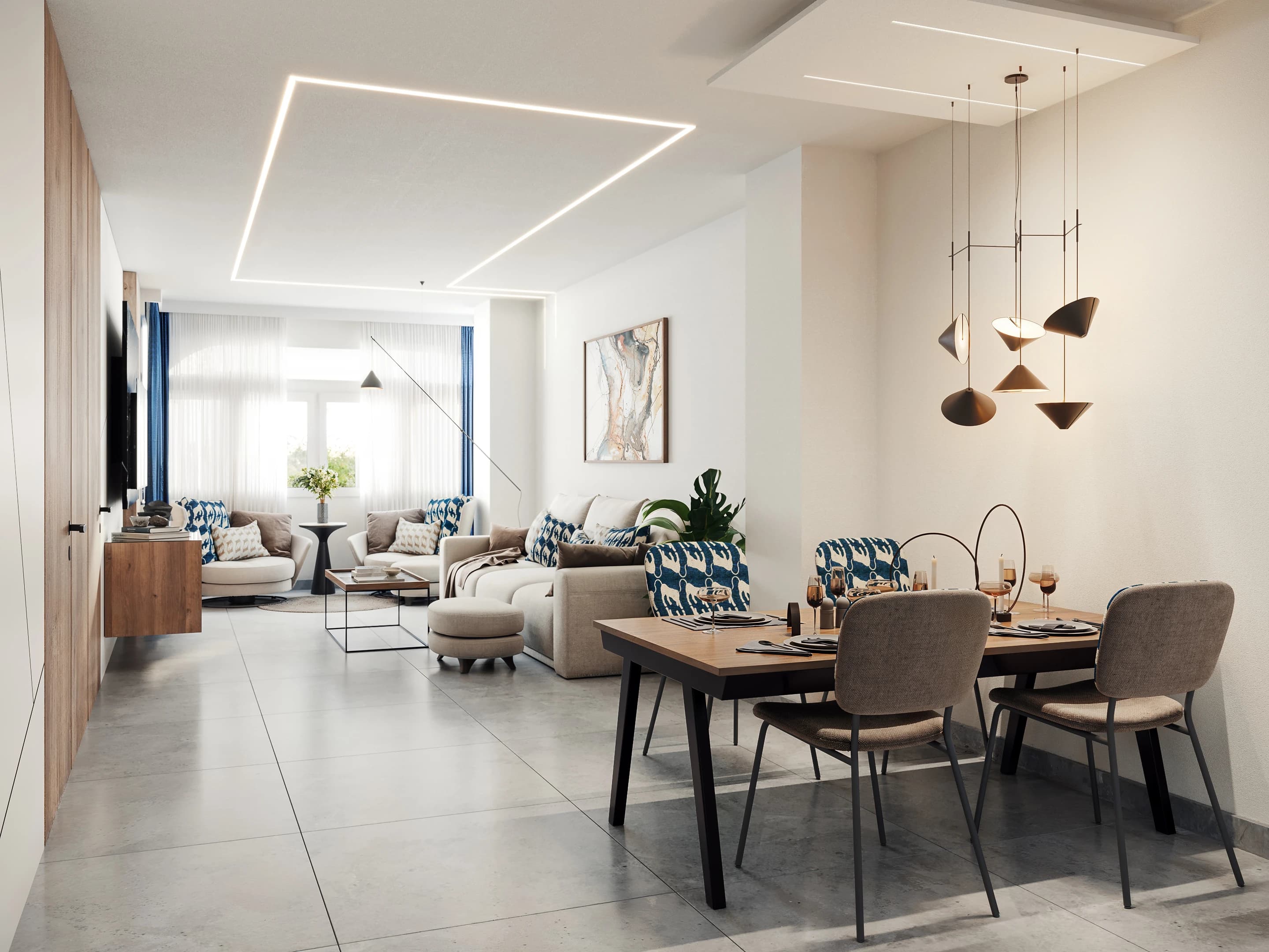 Visualización de salón y comedor · Vivienda Roro · Mar Marín Interiorismo